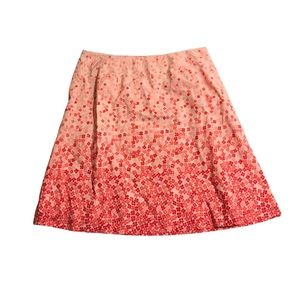 Talbots Pink Floral A Line Gradient Color Spring Skirt